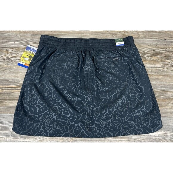 NWT Orvis Travel Skort Women’s L Black Rose Embossed Pull On Stretch Athleisure - Picture 4 of 16